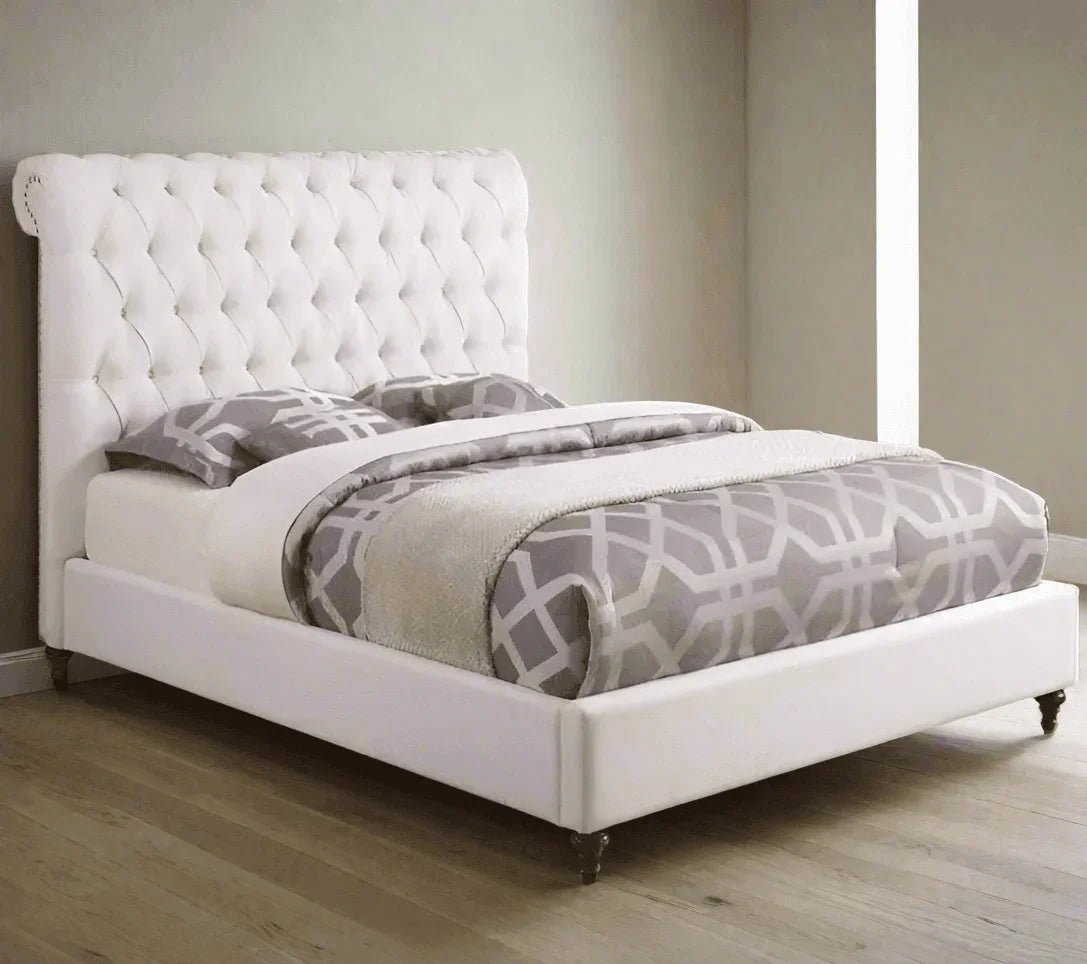Grace Wide Panel Bed-Luxury Upholstered Bed with Storage Options