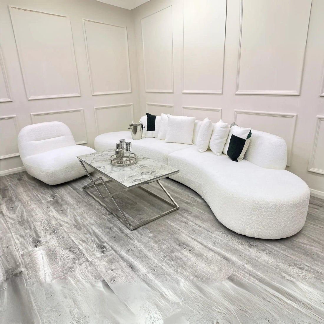 Transform Your Living Room with the Luxurious Miami Curved Sofa - UK Beds Direct ltd