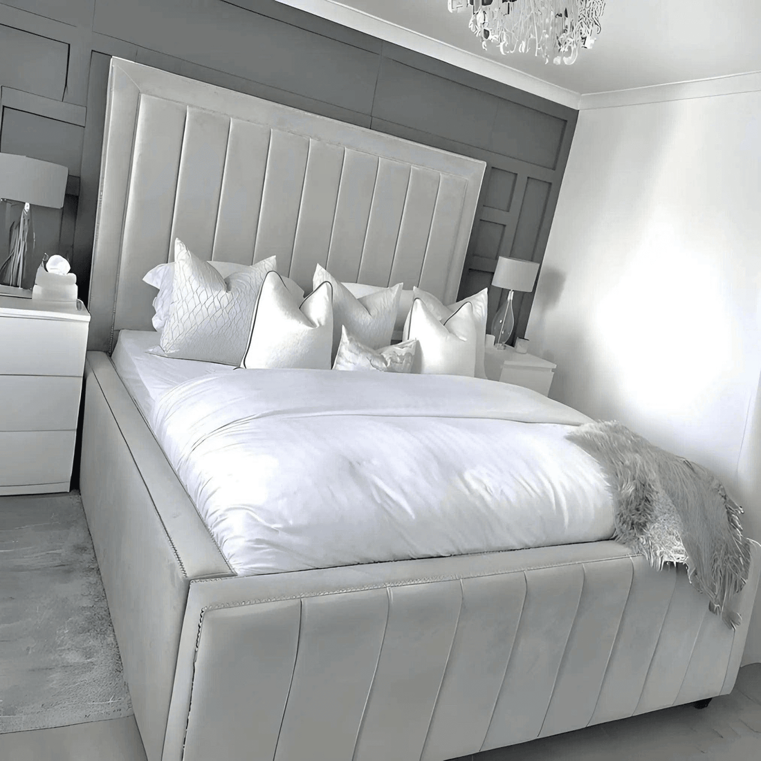 Mirage Royal – Mirrored Upholstered Soft Velvet Bed Frame | Luxury UK Design
