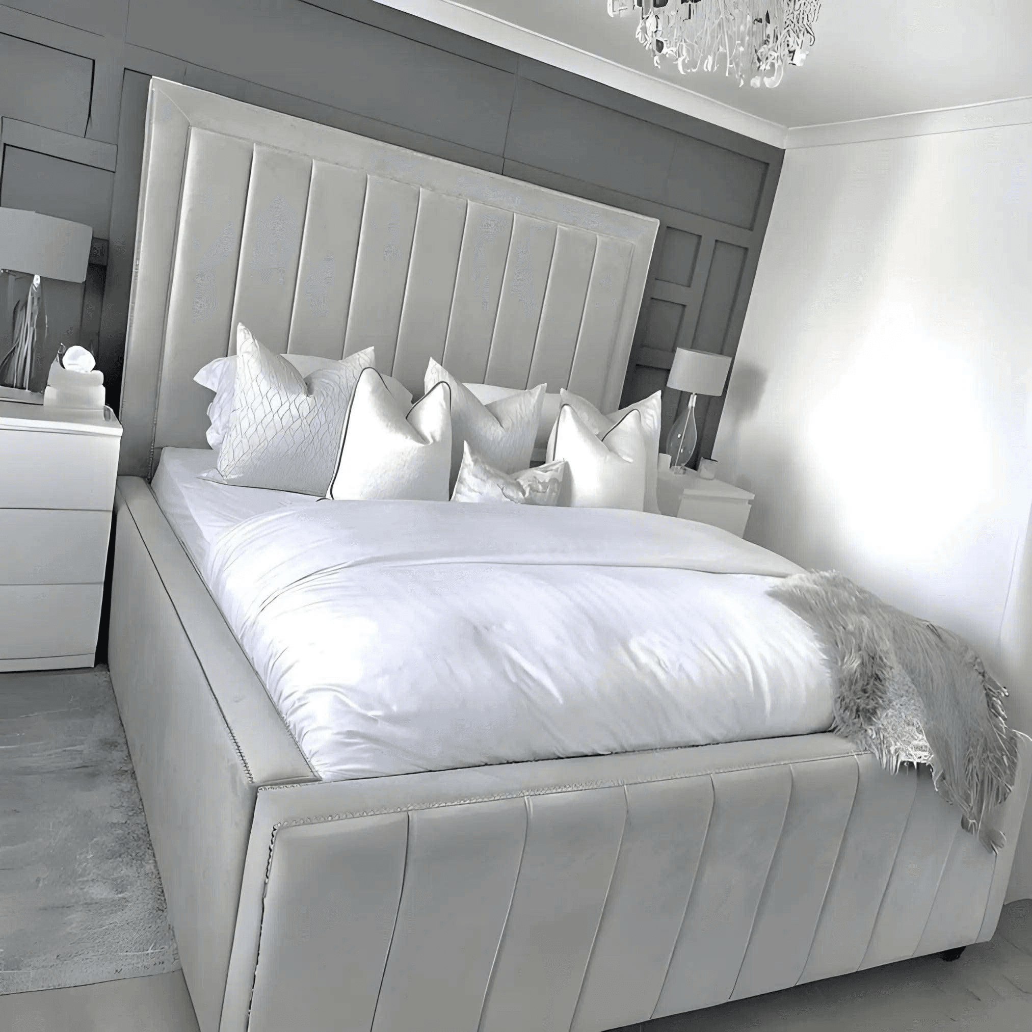 Mirage Royal – Mirrored Upholstered Soft Velvet Bed Frame | Luxury UK Design