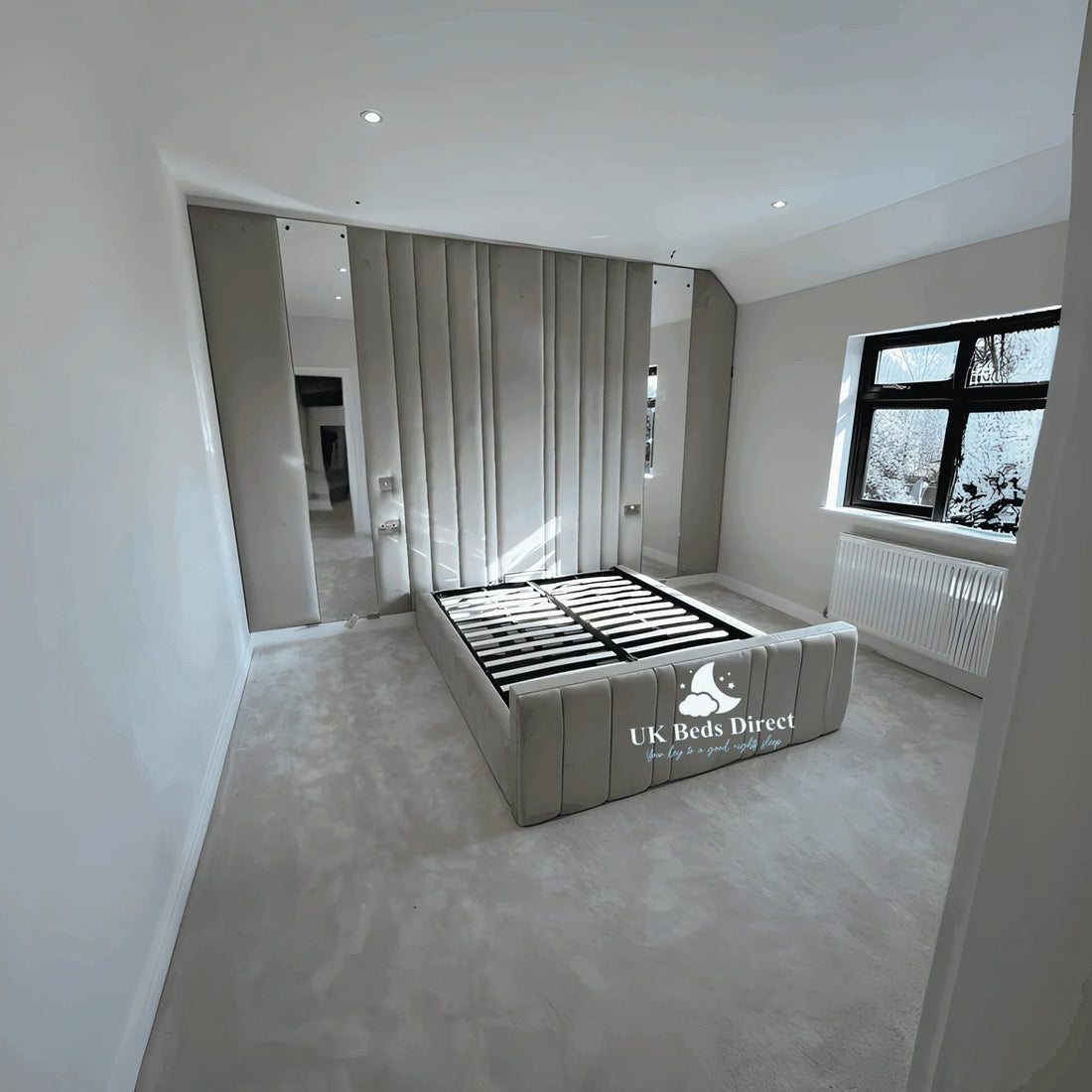 Vienna Wall Panel Bed – Bespoke Upholstered Bed Frame with Installation