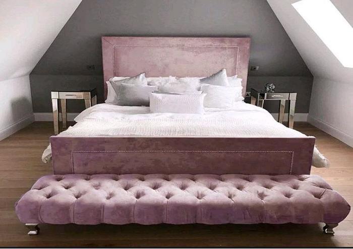 Velvet bed frame