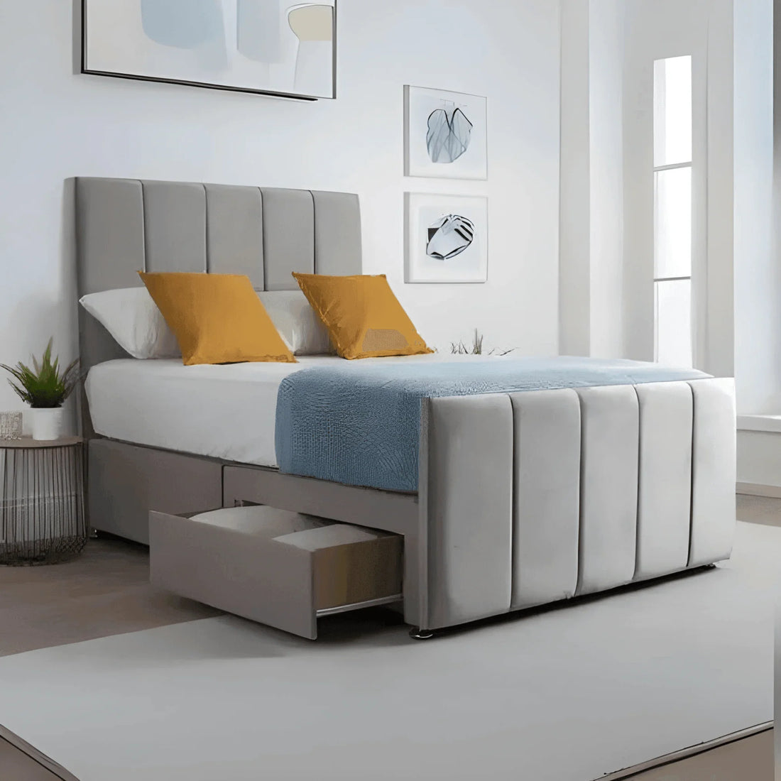 Sydney Classic Divan Bed – Tailored Finish with Matching Headboard