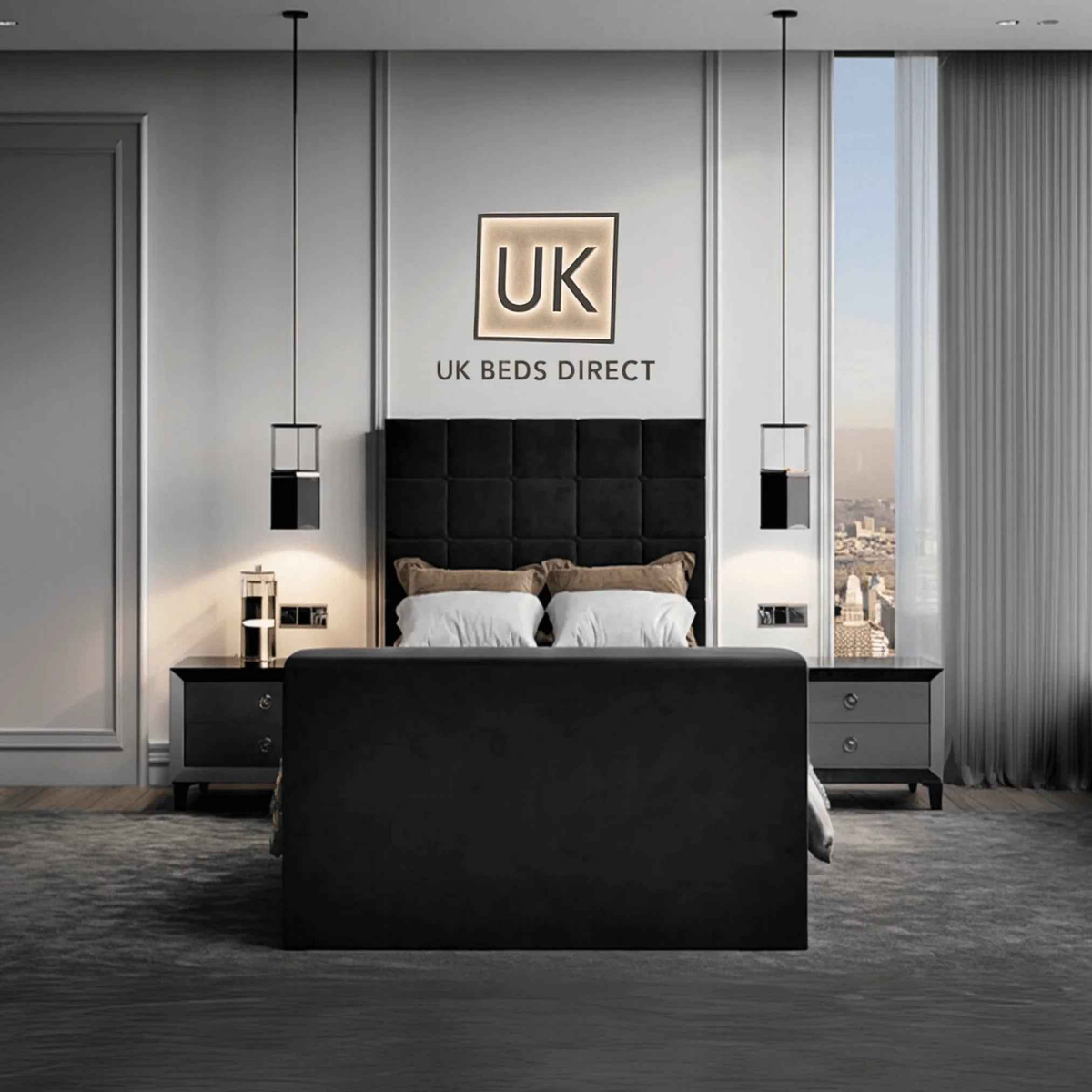 2026 Cloud Block Bed – Ultra Comfort Bouclé Upholstered Bed Frame | Luxury Fabric Bed UK