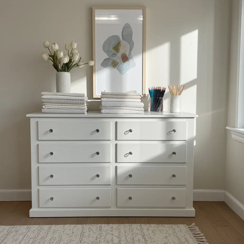 Cambridge 8-Drawer Chest – White, Grey & Dark Grey