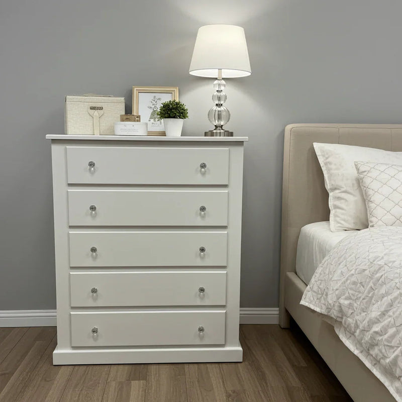 Kensington 5-Drawer Chest – Classic Grey Bedroom Storage