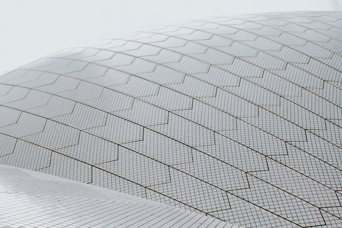 The sydney opera house roof up close.