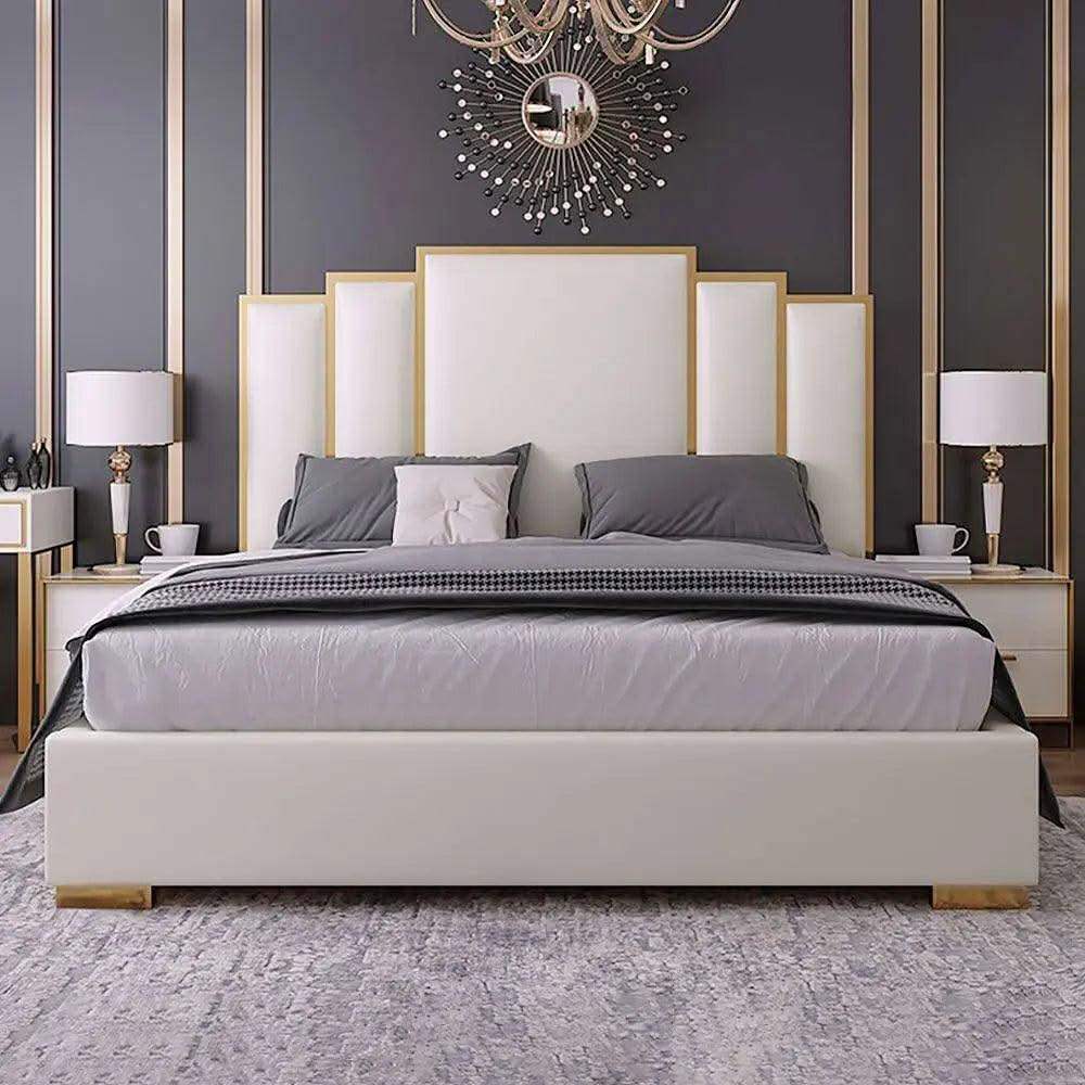 Luna Linear Upholstered Low Bed Frame