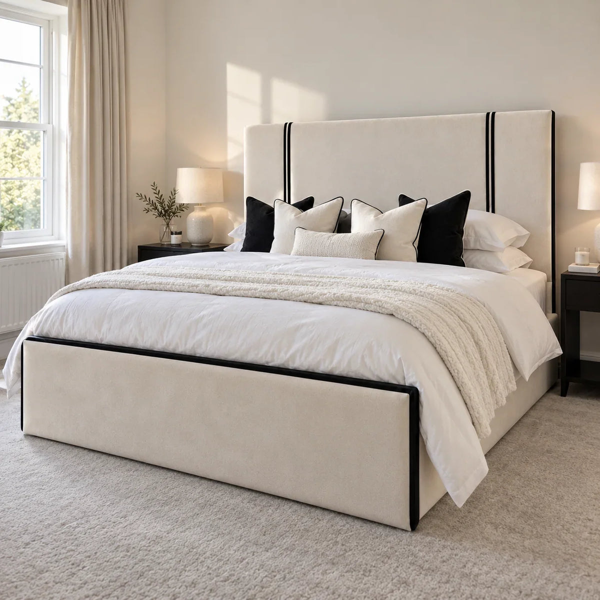 Signature Piped Bed with Optional Storage