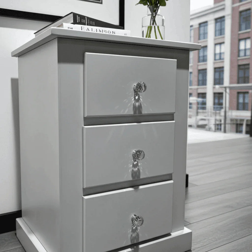 Aylesbury Mid Oak 3 Drawer Bedside Cabinet – Solid FSC-Certified Wood, Assembled - UK Beds Direct ltd