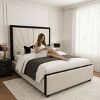 Sunrise Bed Frame – Handmade UK Bed with Floor-Standing Headboard - UK Beds Direct ltd