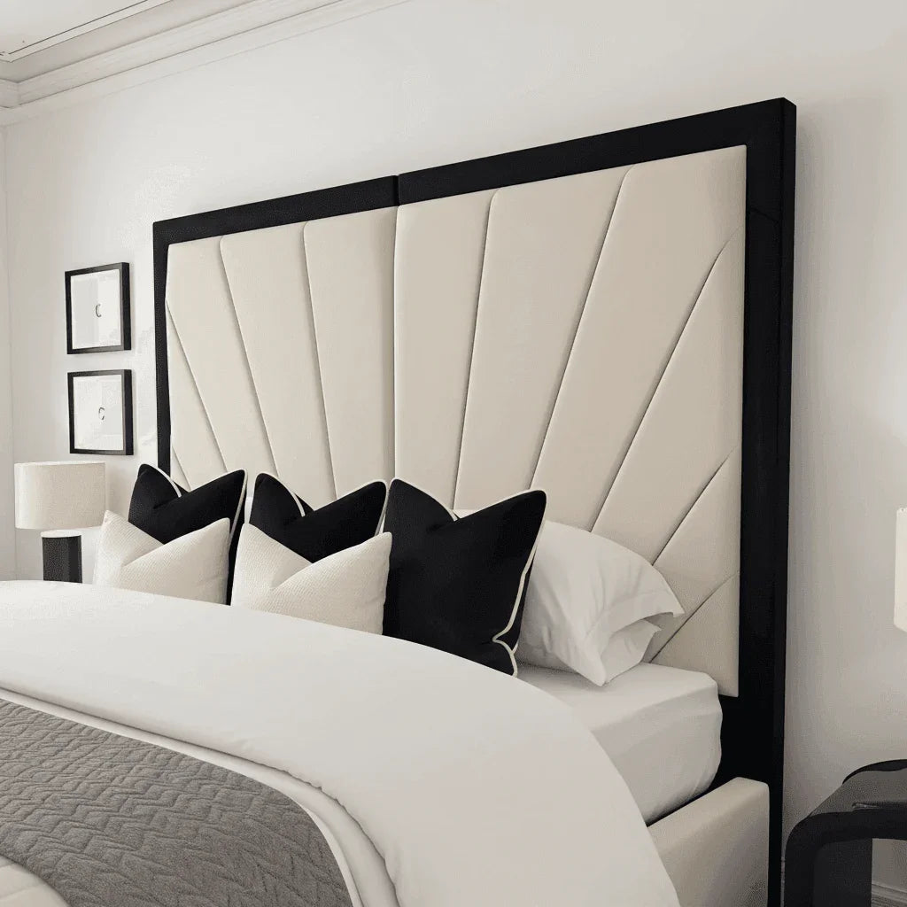 Sunrise Bed Frame – Handmade UK Bed with Floor-Standing Headboard - UK Beds Direct ltd