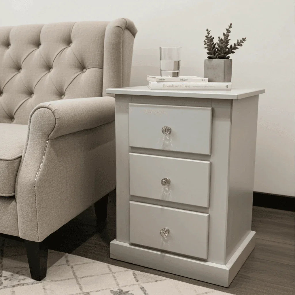 Aylesbury Mid Oak 3 Drawer Bedside Cabinet – Solid FSC-Certified Wood, Assembled - UK Beds Direct ltd