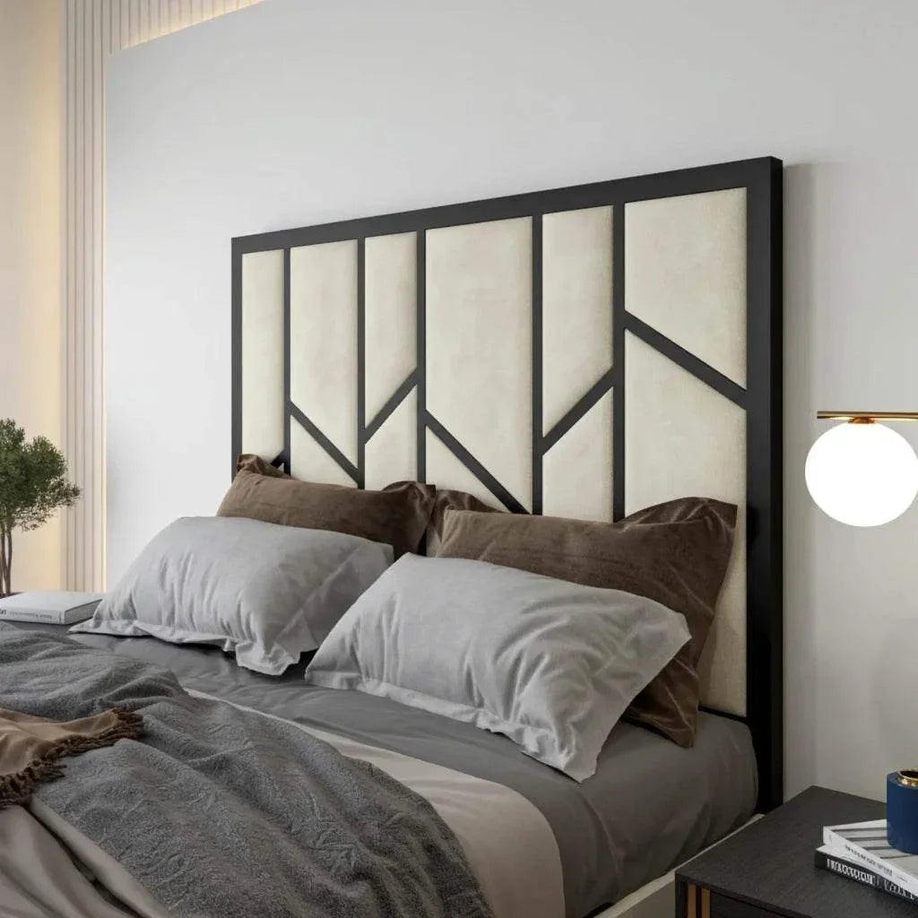 Elora Panel-Lined Upholstered TV Bed Frame - Modern Fabric Bed | UK Beds Direct - UK Beds Direct ltd