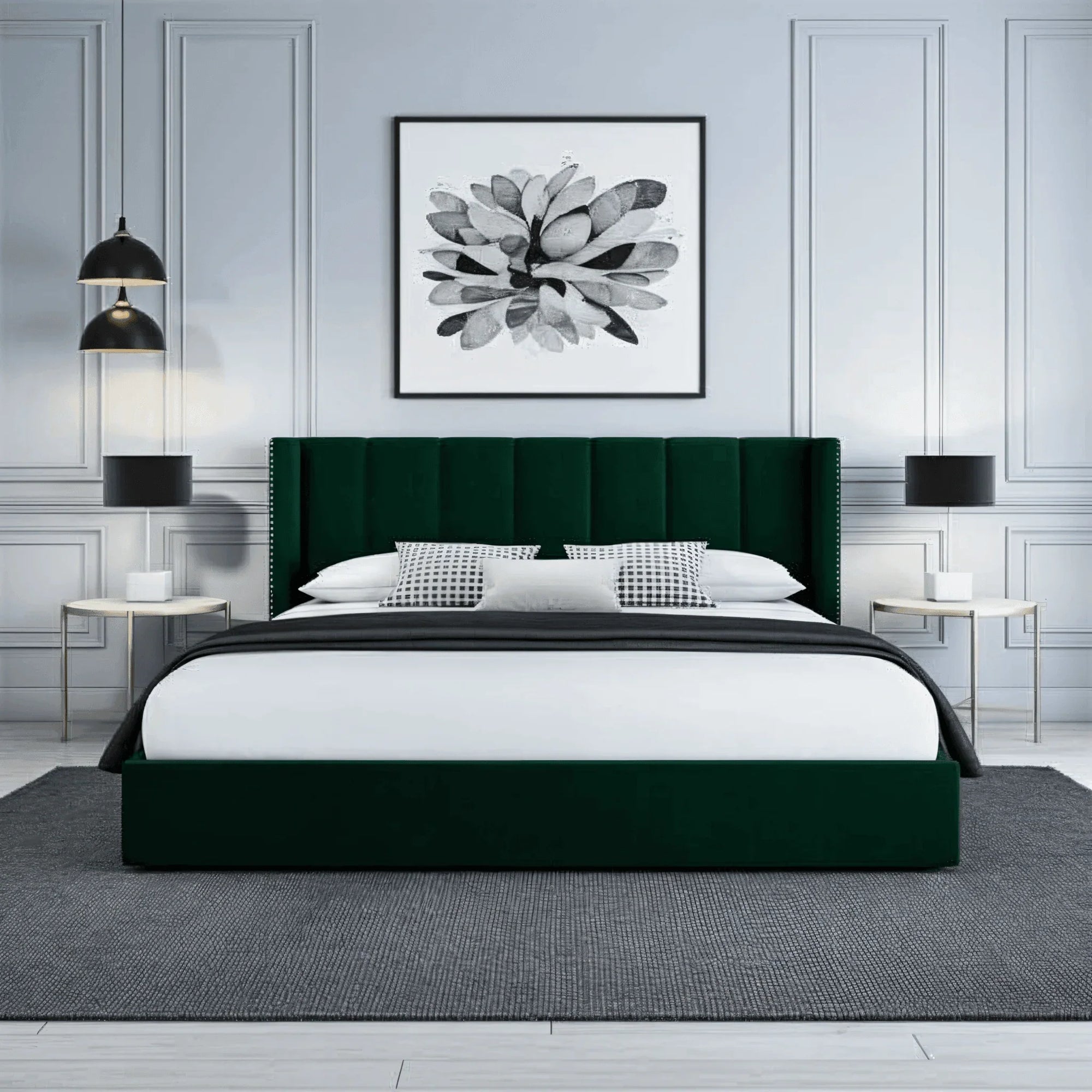 Francis Wingback Bed Frame – Chesterfield Upholstered Wingback Bed - UK Beds Direct ltd