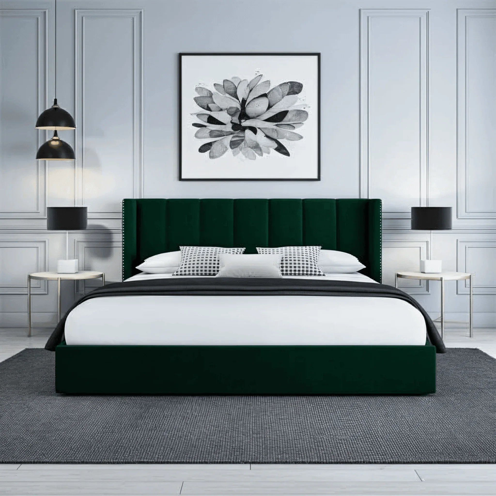 Francis Wingback Bed Frame – Chesterfield Upholstered Wingback Bed - UK Beds Direct ltd