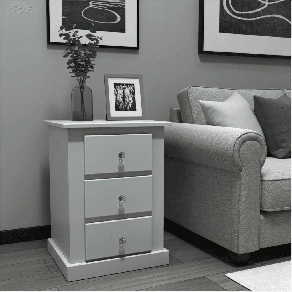 Aylesbury Mid Oak 3 Drawer Bedside Cabinet – Solid FSC-Certified Wood, Assembled - UK Beds Direct ltd