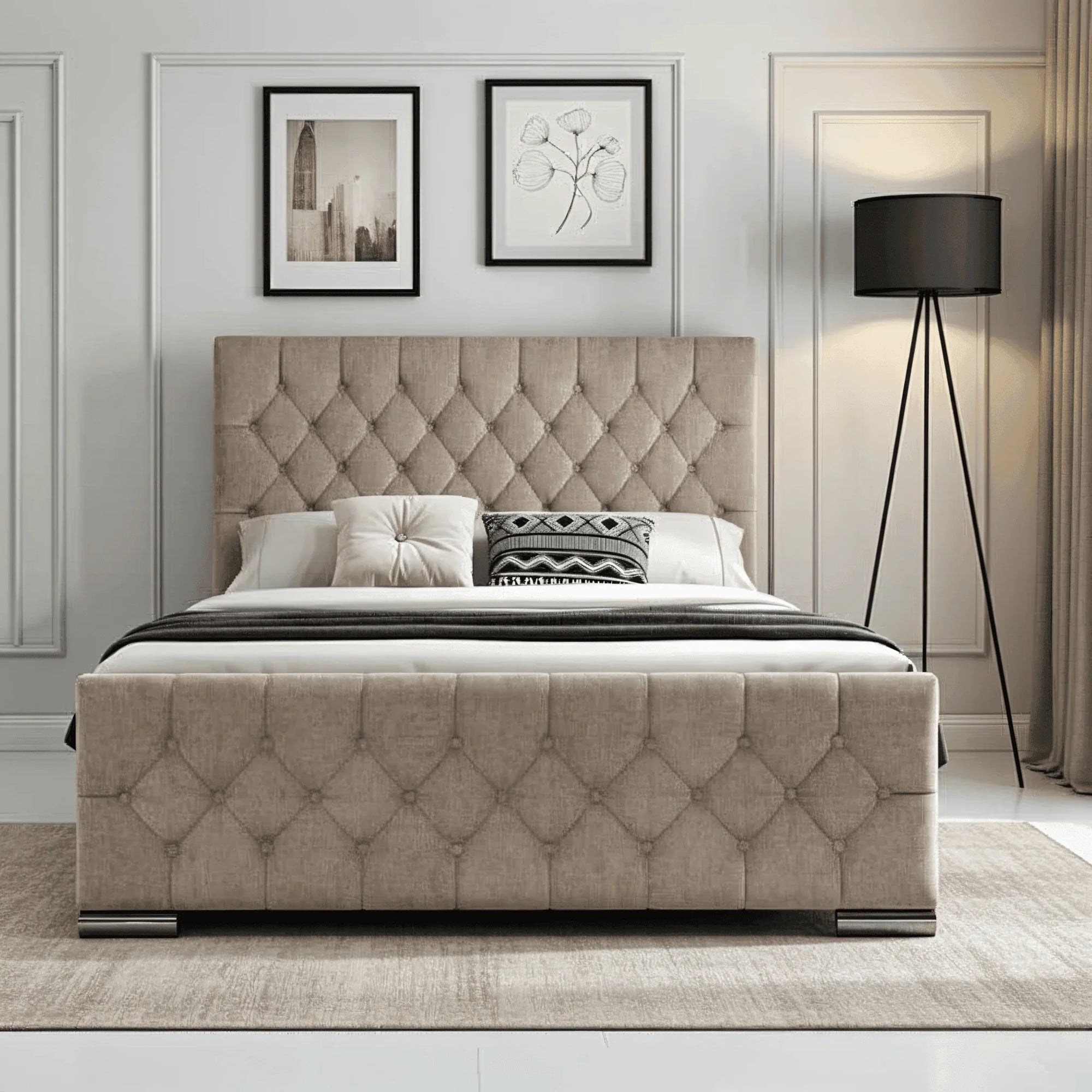 The Oulton Bed Frame: Hand-Tufted UK Design - UK Beds Direct ltd
