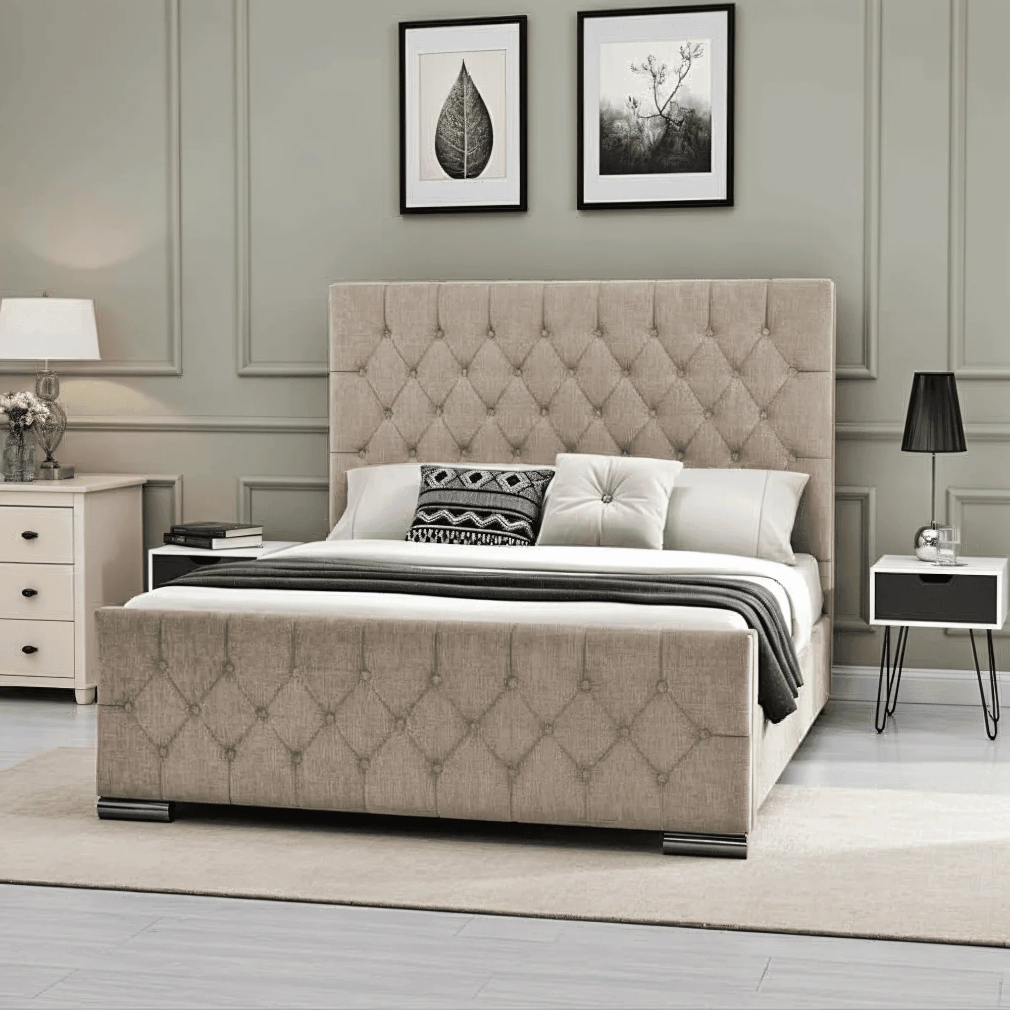 The Oulton Bed Frame: Hand-Tufted UK Design - UK Beds Direct ltd