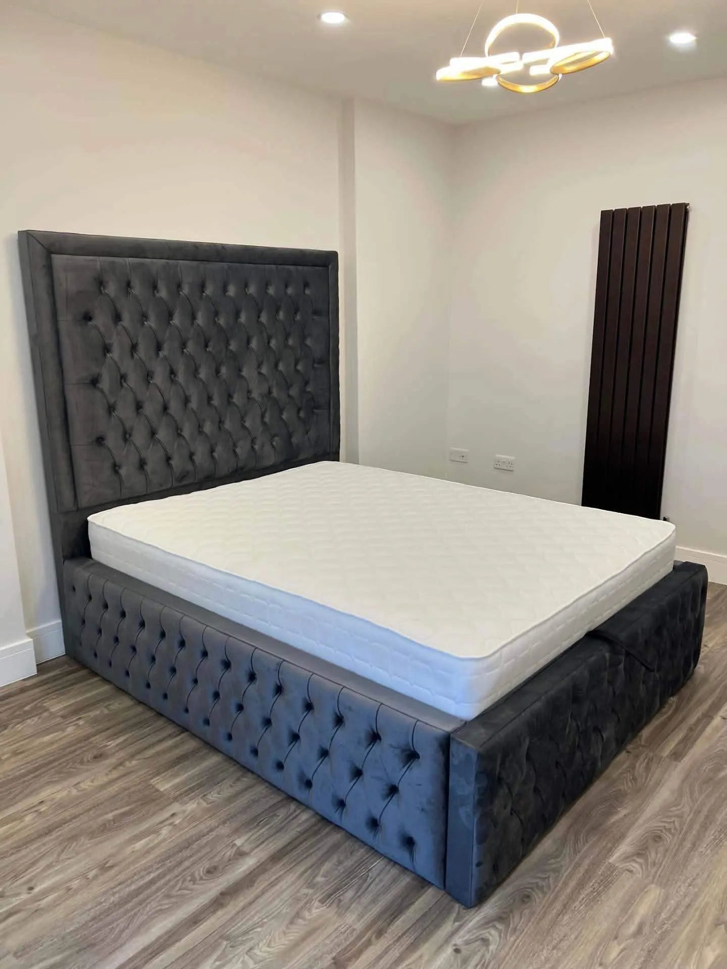 Alexandra 'High Base' Ambassador Bed Frame UK – Luxury Upholstered Bed | UK Beds Direct - UK Beds Direct ltd