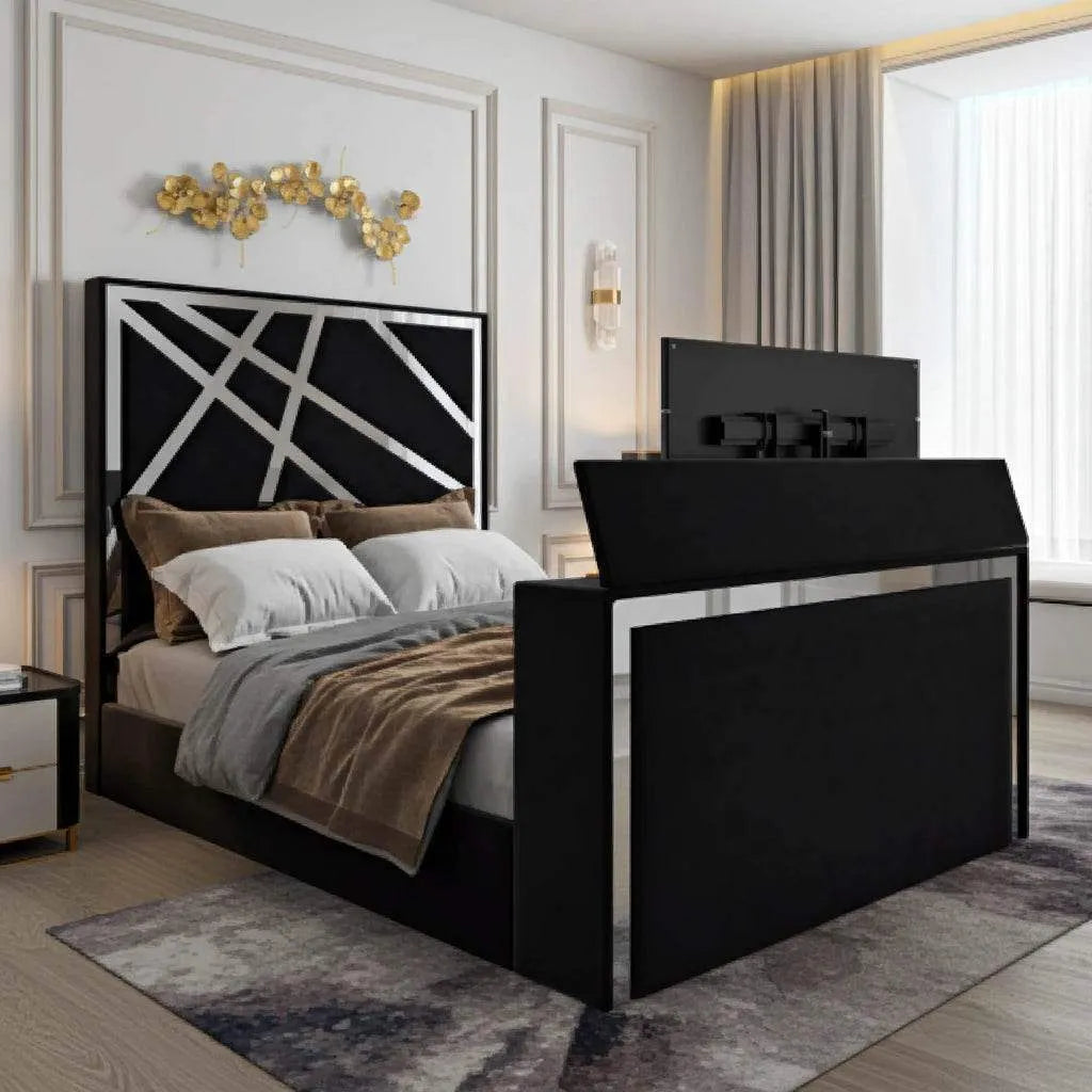 Valencia Luxe TV Bed Frame with Optional Storage & Remote-Controlled Lift | UK Beds Direct - UK Beds Direct ltd