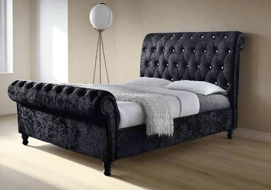 The Sleigh Bed Frame: UK Chesterfield Bed Frames - UK Beds Direct ltd