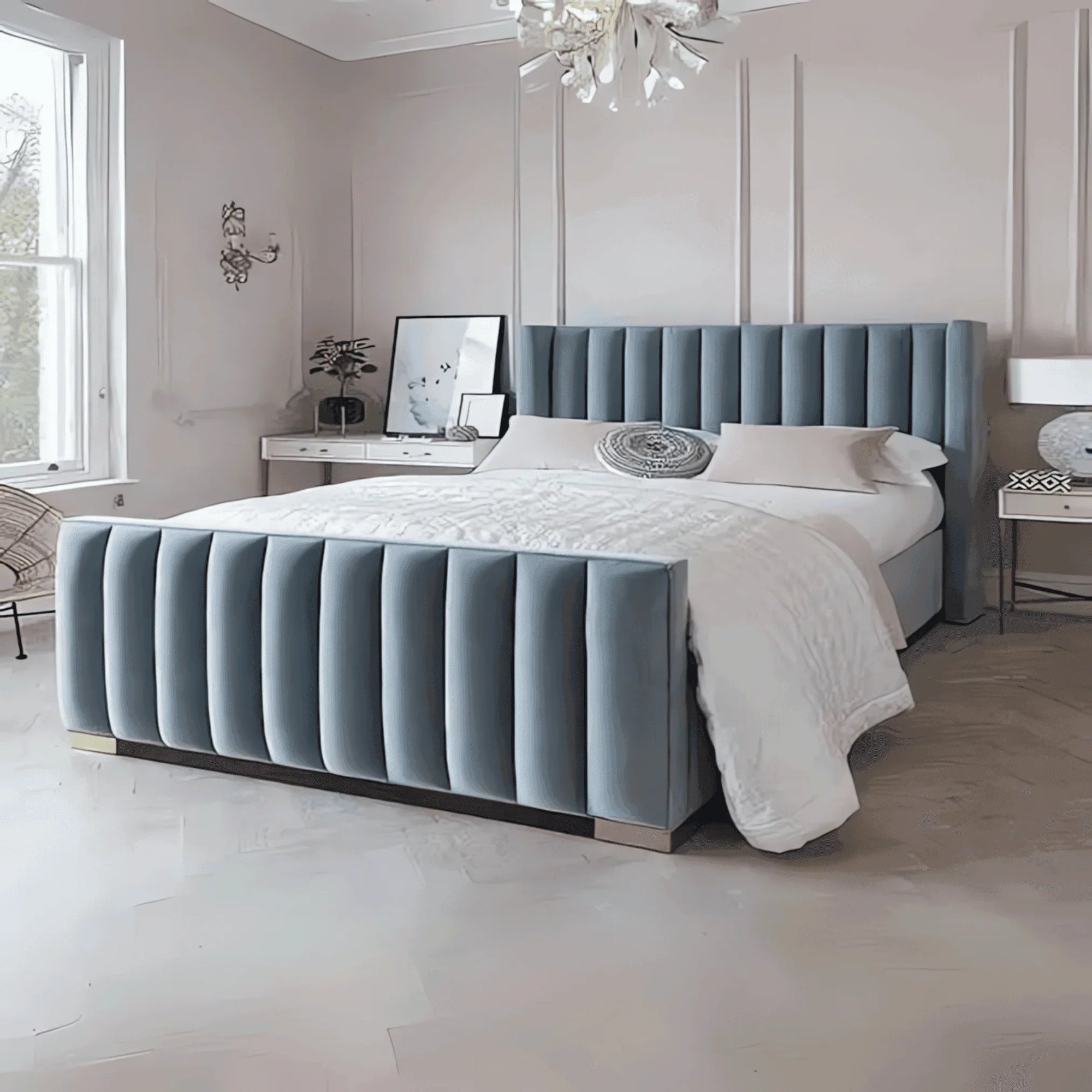 Quebec Wingback Bed Frame From UK Bespoke - UK Beds Direct ltd