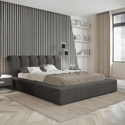 Elia Luxury Ambassador Bed – Upholstered Panel Bed with Ottoman Storage - UK Beds Direct ltd
