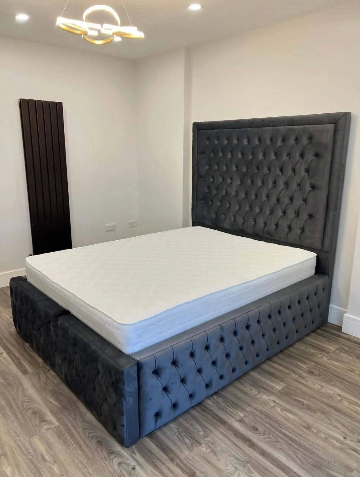 Alexandra 'High Base' Ambassador Bed Frame UK – Luxury Upholstered Bed | UK Beds Direct - UK Beds Direct ltd