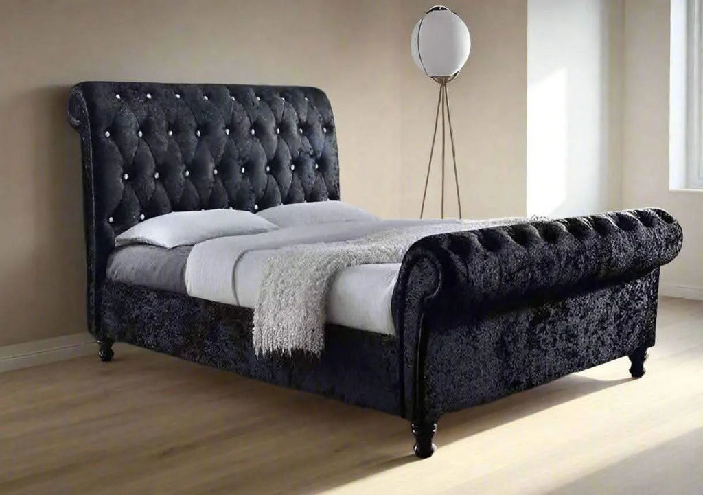 The Sleigh Bed Frame: UK Chesterfield Bed Frames - UK Beds Direct ltd