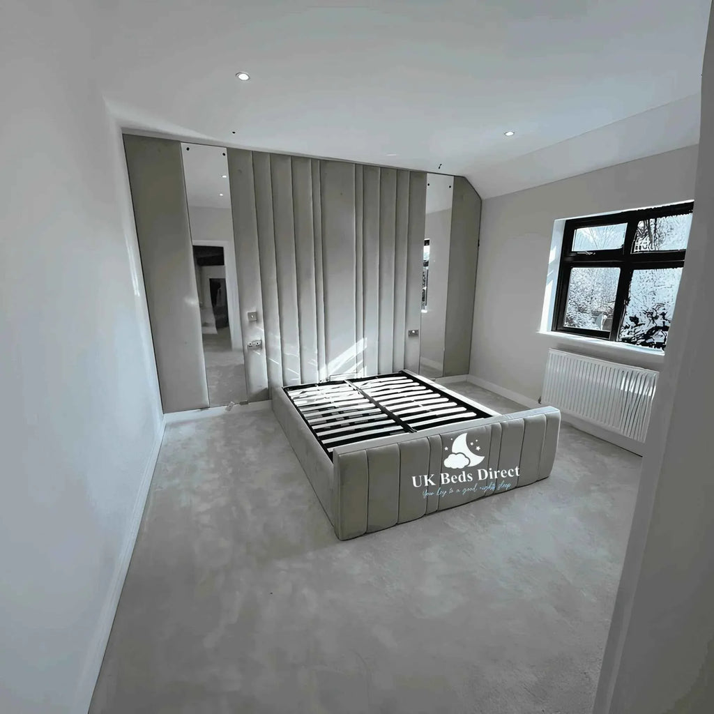 Vienna Wall Panel Bed – Bespoke Upholstered Bed Frame with Installation
