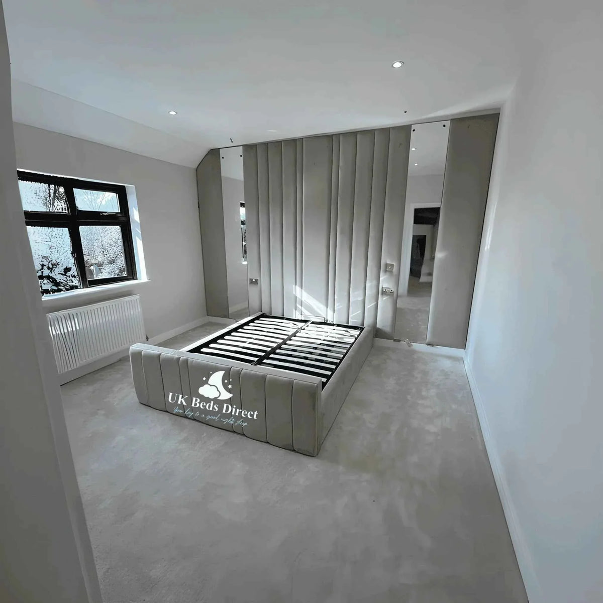 Vienna Wall Panel Bed – Bespoke Upholstered Bed Frame with Installation