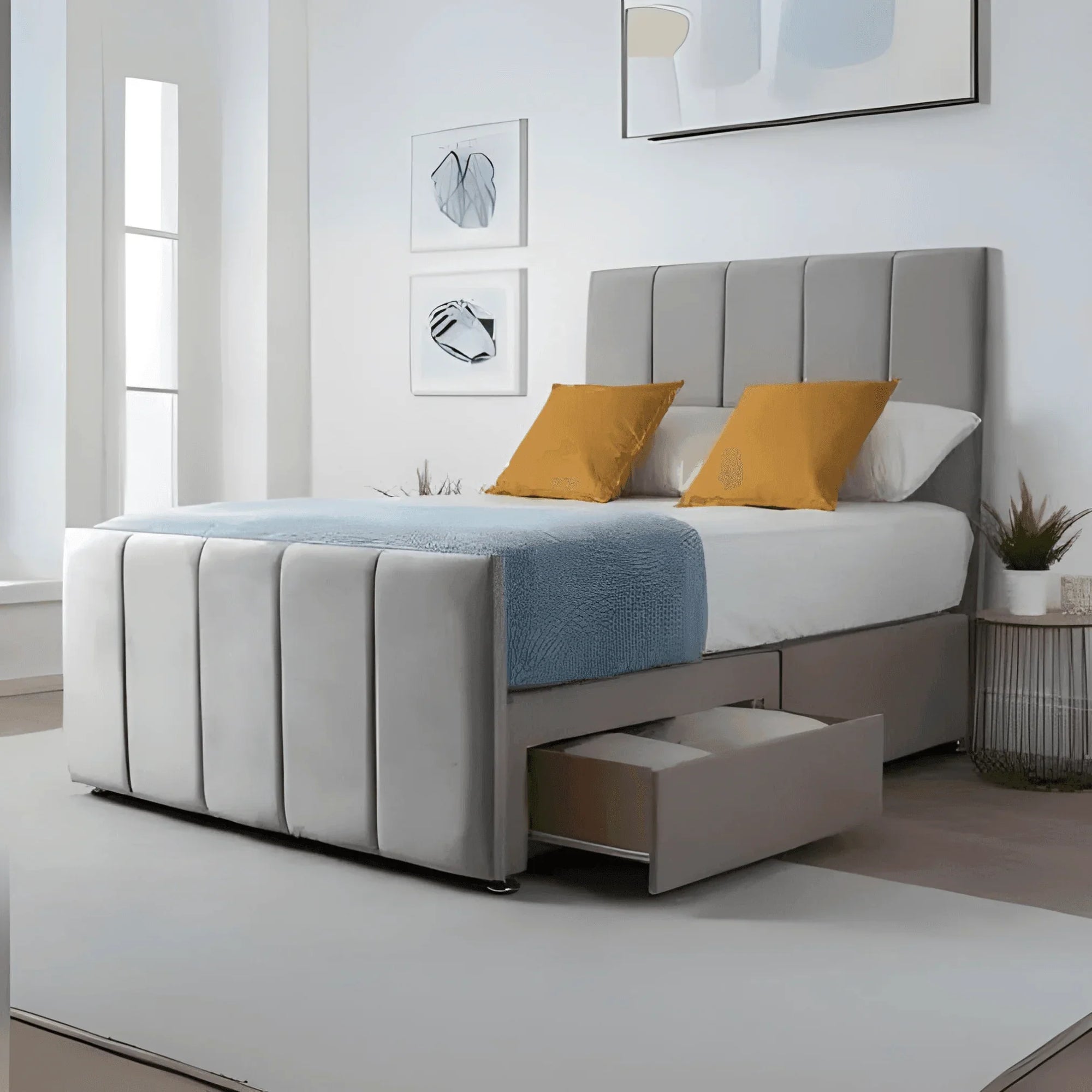 Sydney Classic Divan Bed – Tailored Finish with Matching Headboard - UK Beds Direct ltd