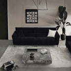 Aluxo Albany Sofa Range in Black Lux Boucle Fabric - UK Beds Direct ltd