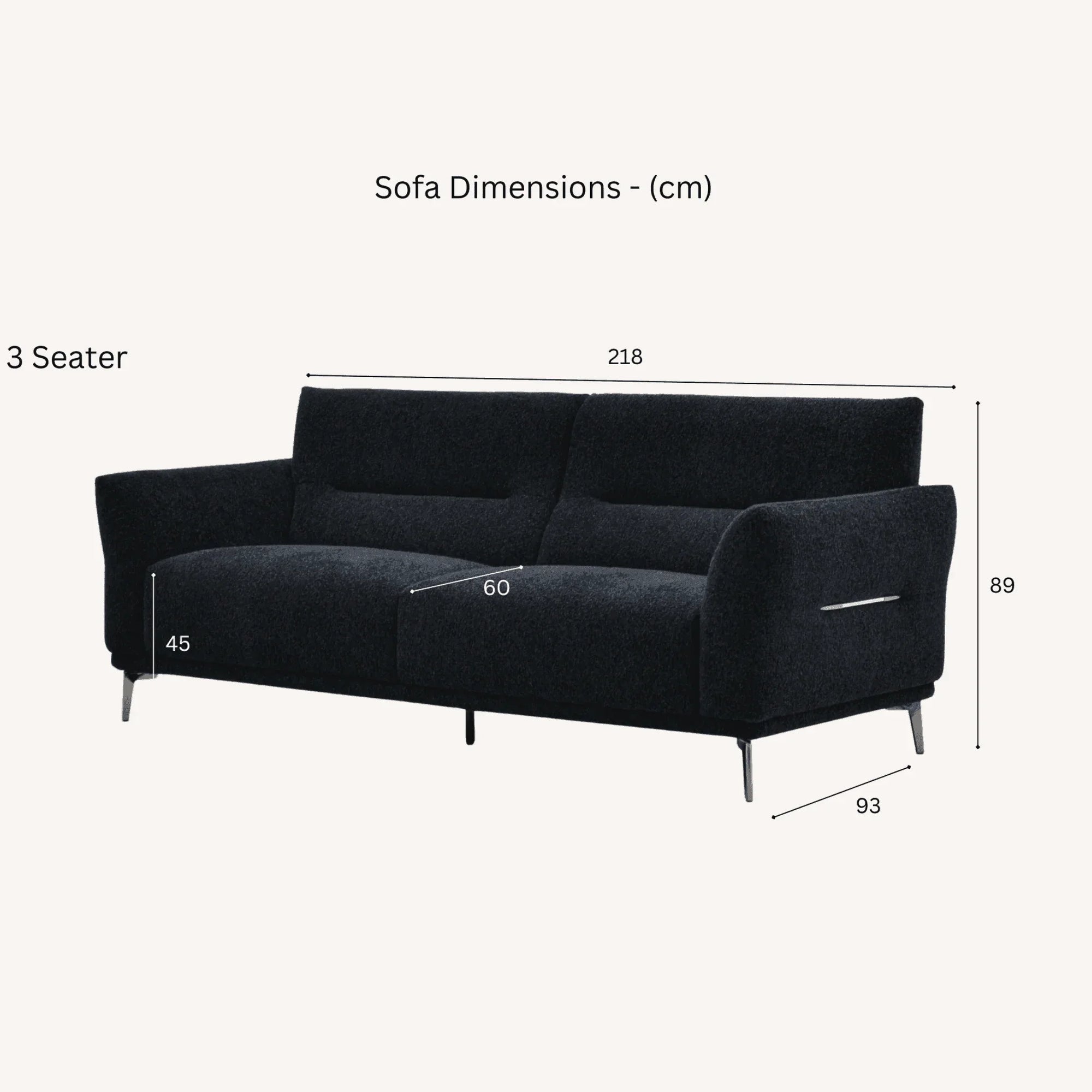 Aluxo Albany Sofa Range in Black Lux Boucle Fabric - UK Beds Direct ltd