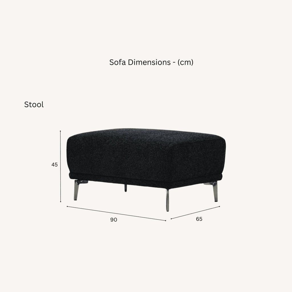 Aluxo Albany Sofa Range in Black Lux Boucle Fabric - UK Beds Direct ltd