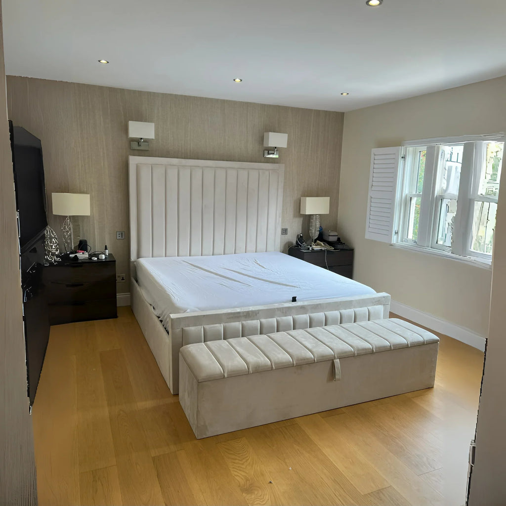 2025 Lines Bumper Bed – Safe & Stylish Comfort | Luxury Fabric Bed UK