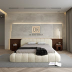 Luna Linear Upholstered Low Bed Frame