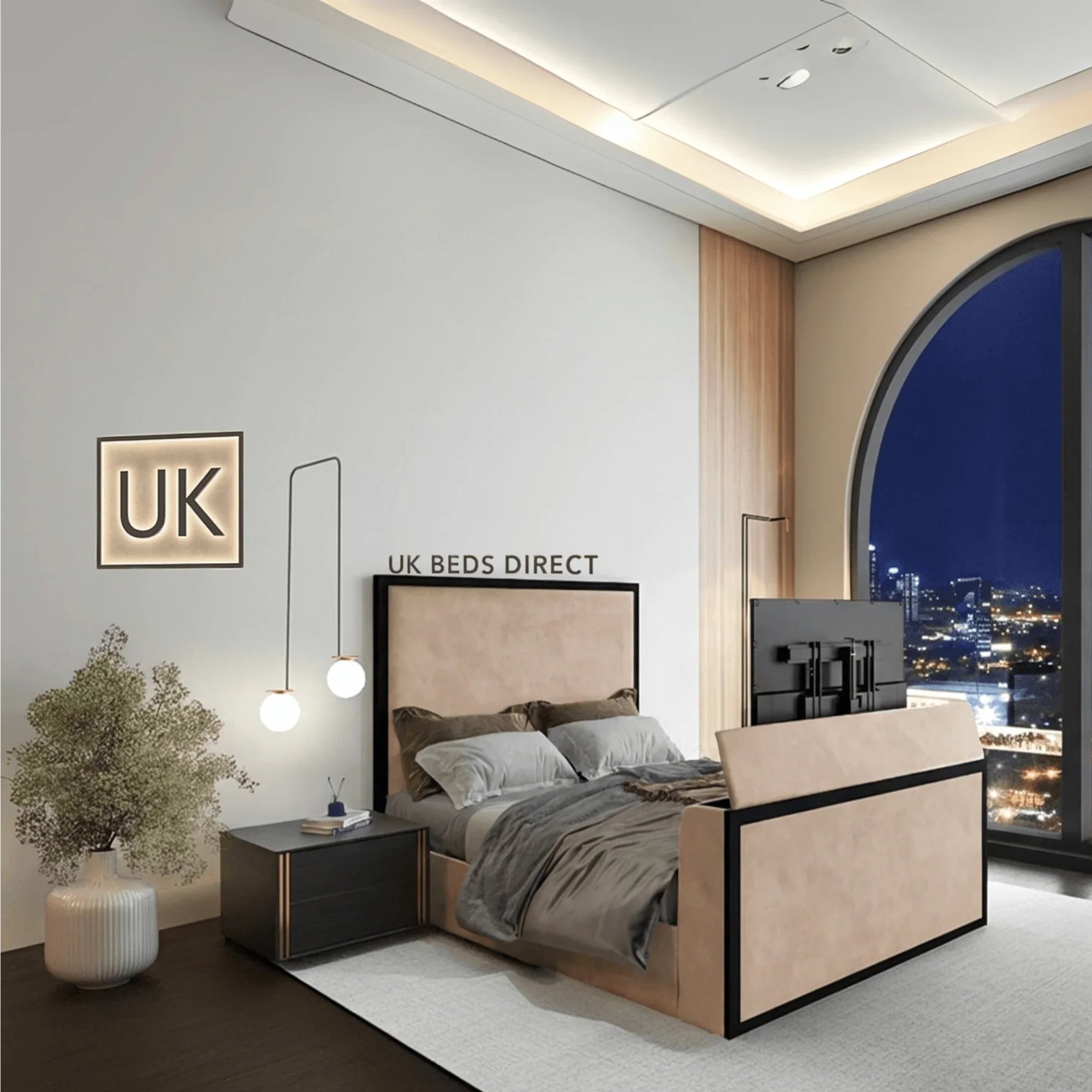 Skyline TV Bed with Remote Control Lift - UK Beds Direct ltd