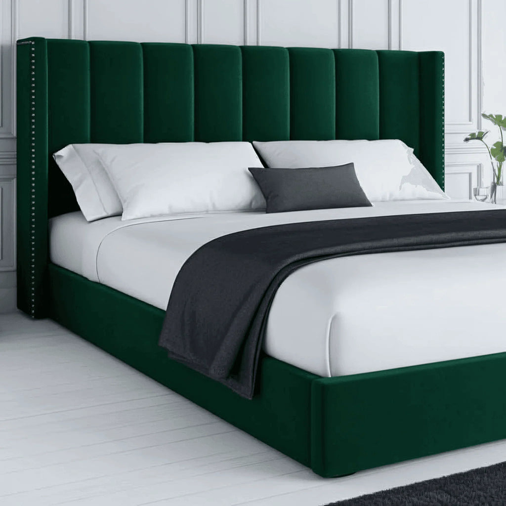 Francis Wingback Bed Frame – Chesterfield Upholstered Wingback Bed - UK Beds Direct ltd