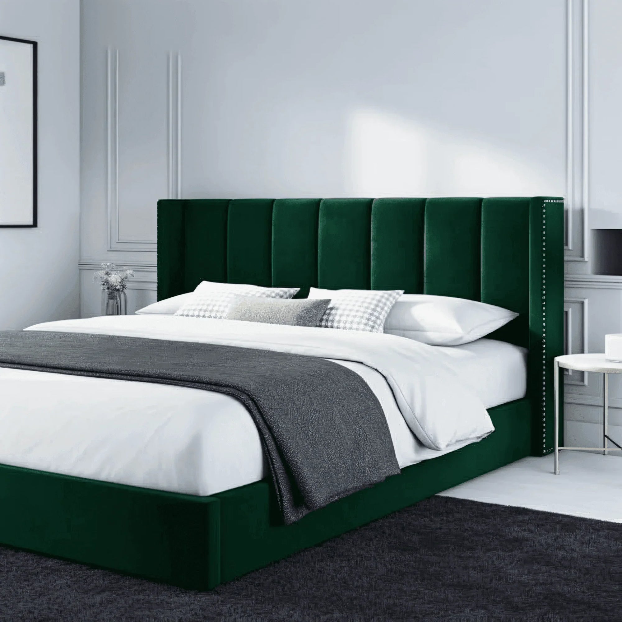 Francis Wingback Bed Frame – Chesterfield Upholstered Wingback Bed - UK Beds Direct ltd