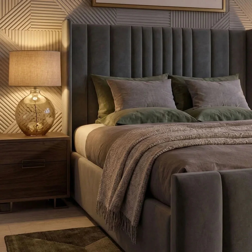 Metropolitan Wingback Lines Bed Frame
