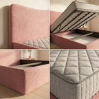 Halo Curved Upholstered Ottoman Bed Frame