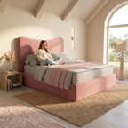 Halo Curved Upholstered Ottoman Bed Frame
