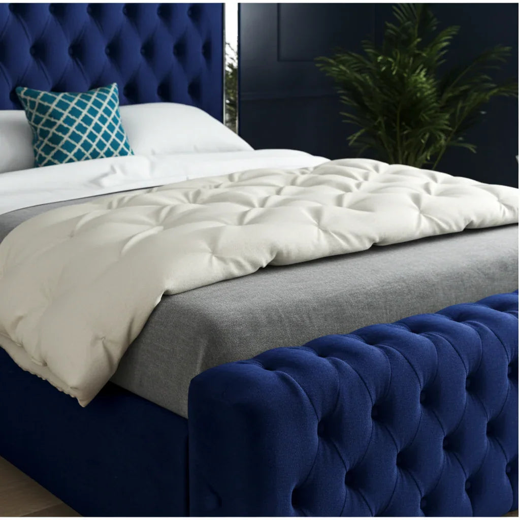Mirage Royal – Mirrored Upholstered Soft Velvet Bed Frame | Luxury UK Design