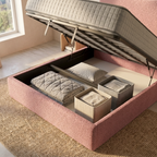 Halo Curved Upholstered Ottoman Bed Frame