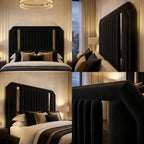 UKBedsDirect 2026 Dreamline Signature Bed – Luxury Upholstered Bed Frame with Gold/Chrome Accent Trim