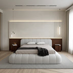 Luna Linear Upholstered Low Bed Frame