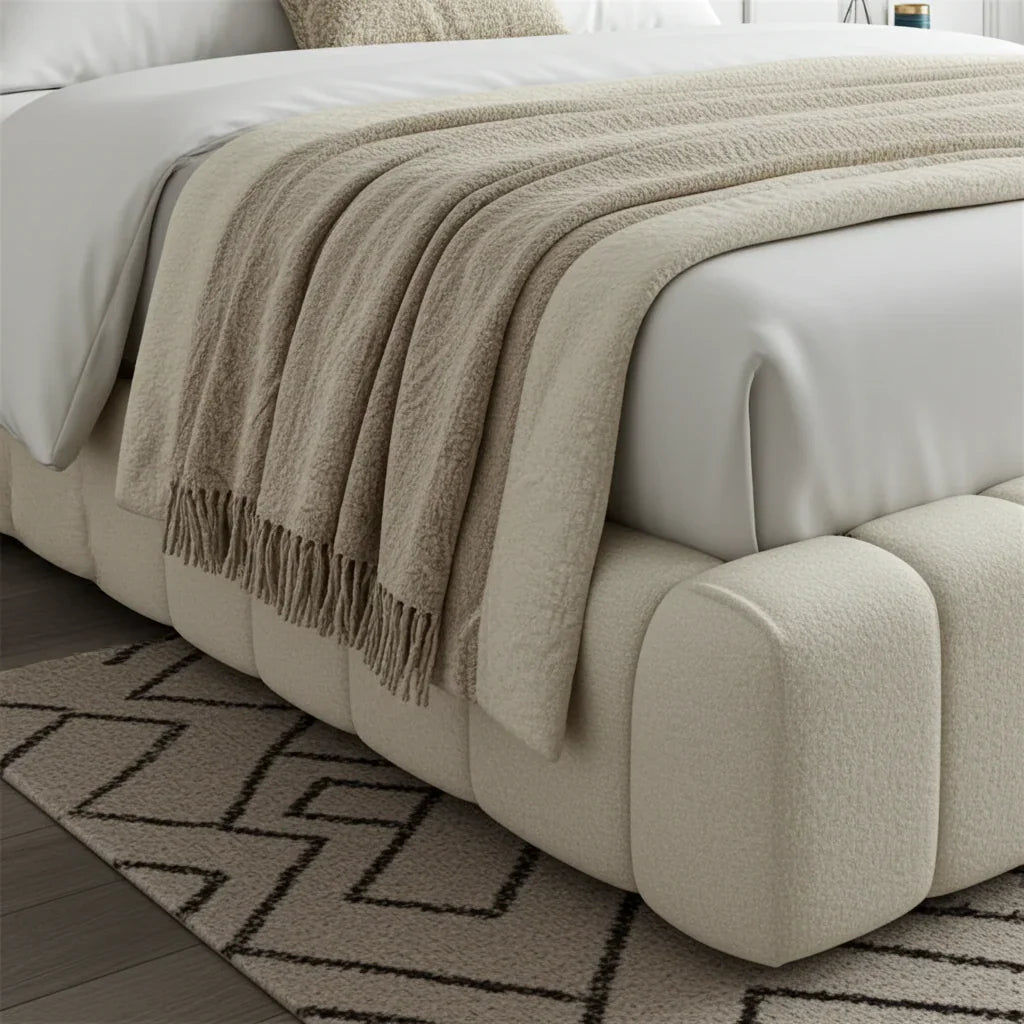 2025 Curve Cloud Bed– Ultra Comfort Upholstered Bed Frame | Luxury Fabric Bed UK