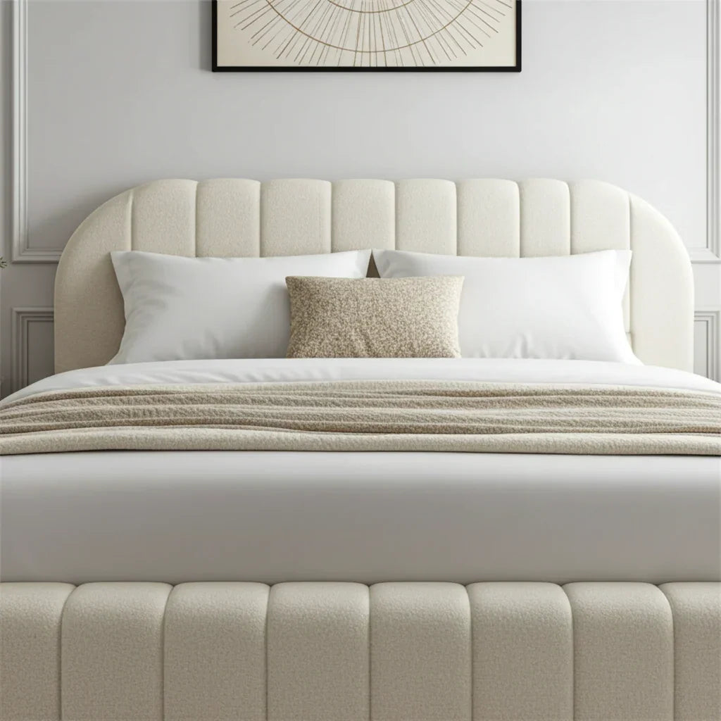 2025 Curve Cloud Bed– Ultra Comfort Upholstered Bed Frame | Luxury Fabric Bed UK